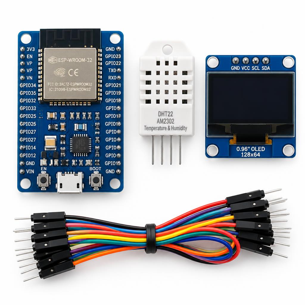 Environmental Monitoring Kit (ESP32 + DHT22 + OLED)