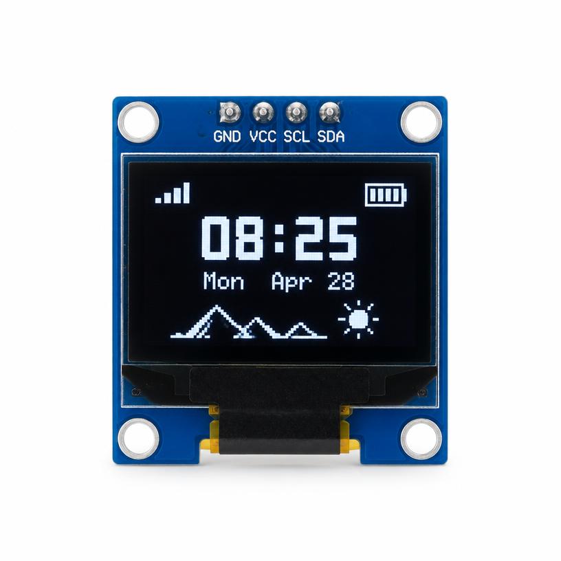 0.96" OLED Display (I2C, 128×64)